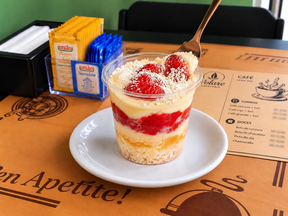 Bolo no pote na Volare Cafeteria