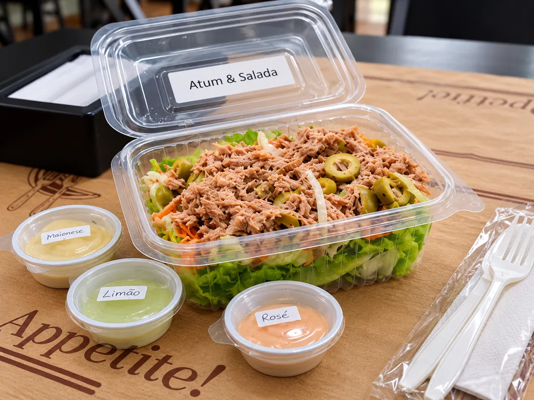 Salada com atum na Volare Cafeteria