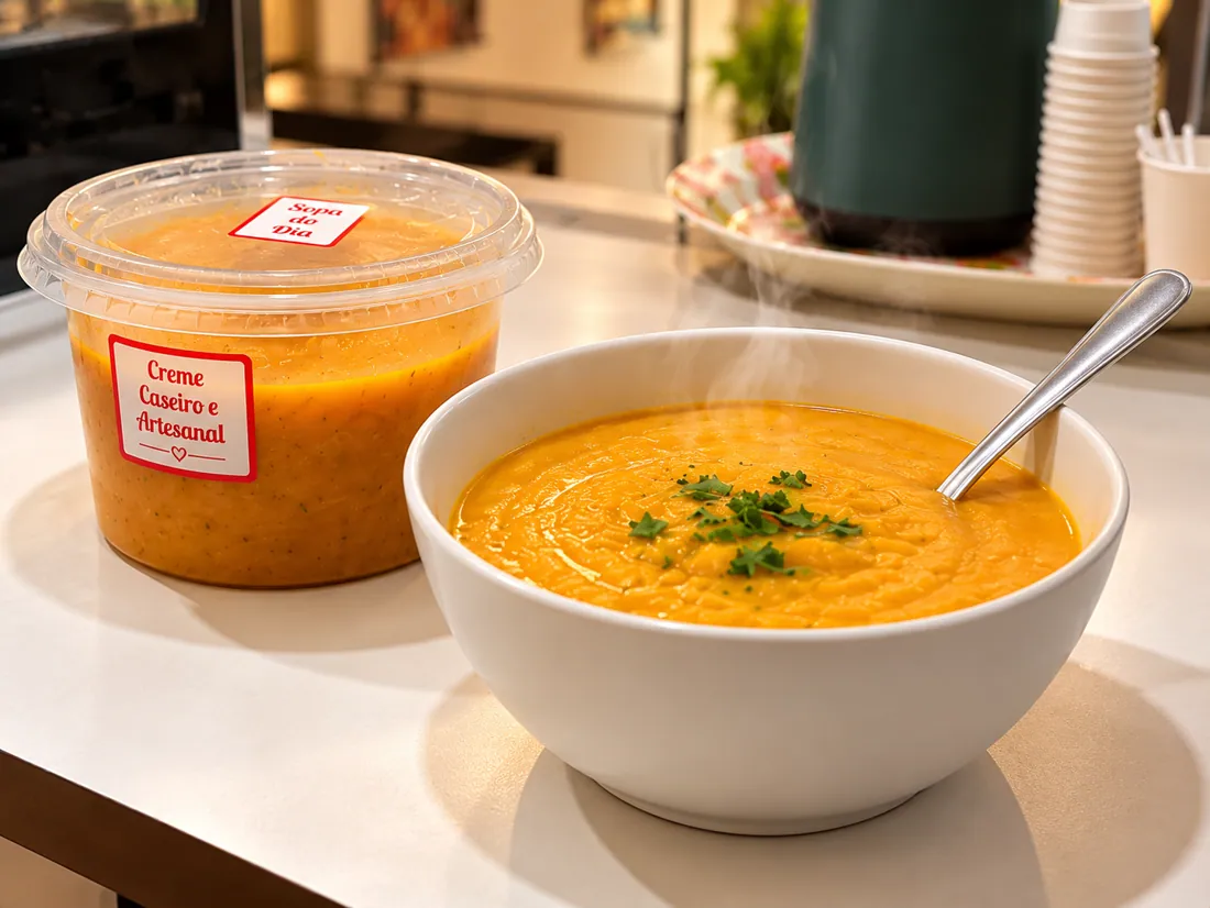 Creme de abóbora cabotiá na Volare Cafeteria